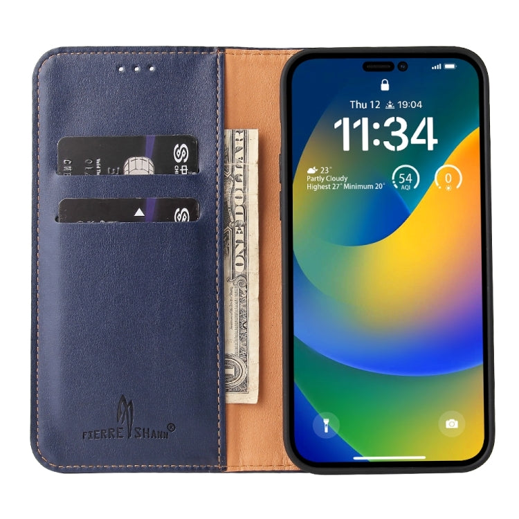 Fierre Shann Apple iPhone 15 PU Leather Texture Phone Case