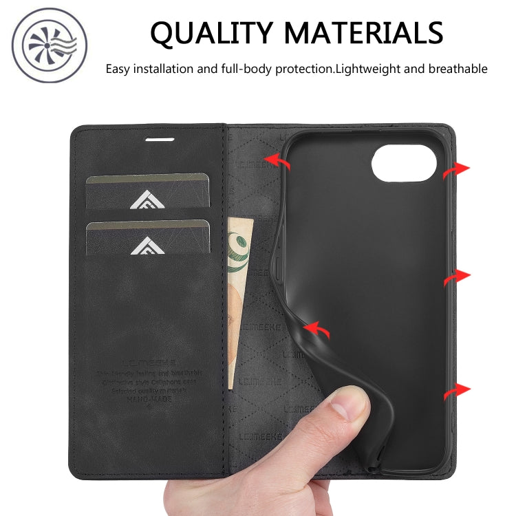 LC.IMEEKE Apple iPhone 16e Magnetic Leather Wallet Phone Case