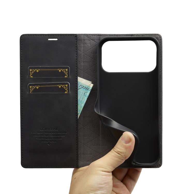 LC.IMEEKE Apple iPhone Magnetic Close Microfiber Leather Phone Case