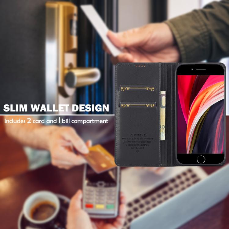 LC.IMEEKE Apple iPhone Frosted PU Wallet Phone Case