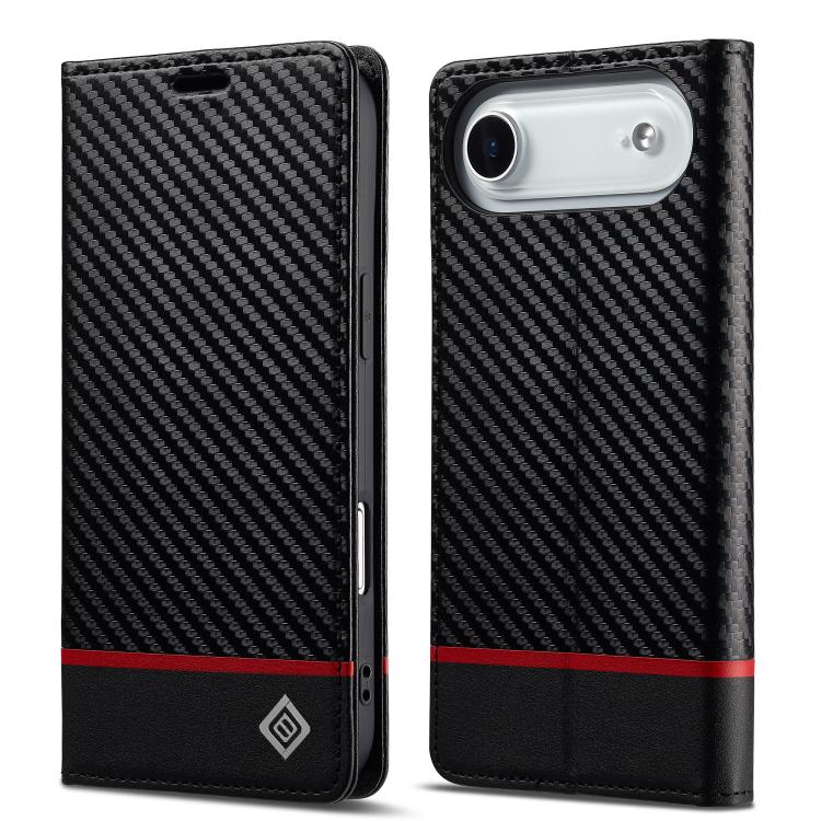 LC.IMEEKE Apple iPhone 16 Series Carbon Fiber Pattern Leather Phone Case