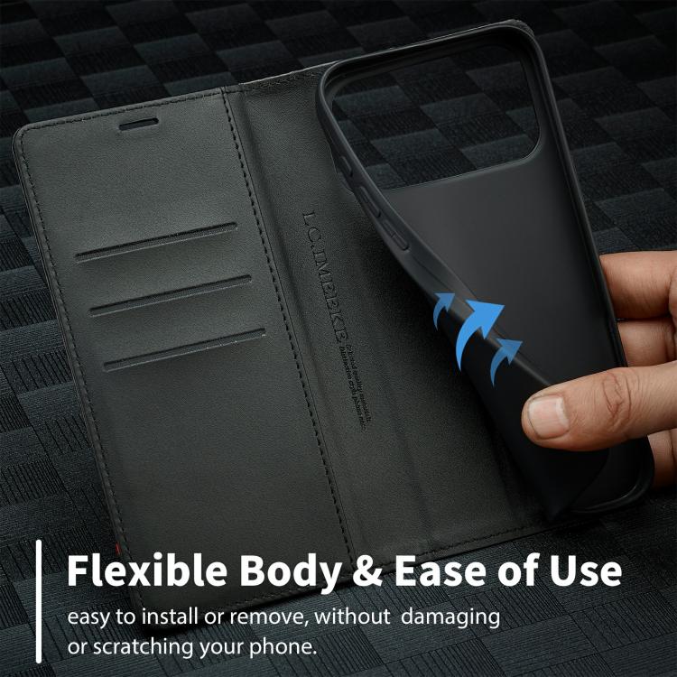 LC.IMEEKE Apple iPhone 16 Series Carbon Fiber Pattern Leather Phone Case