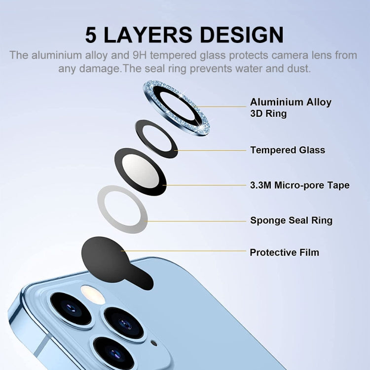 ENKAY Apple iPhone 15 Glitter Rear Camera Protector