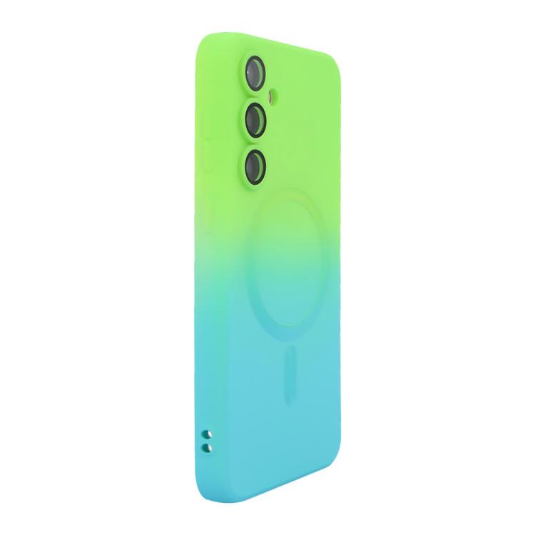 ENKAY Hat-Prince MagSafe Rainbow Gradient Silicone Phone Case with Lens Film, For Samsung Galaxy A14