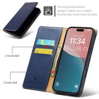 Fierre Shann Apple iPhone 15 PU Leather Texture Phone Case