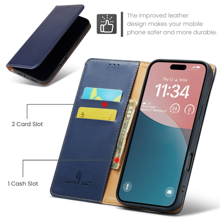 Fierre Shann Apple iPhone 15 PU Leather Texture Phone Case