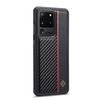 LC.IMEEKE 3 in 1 Carbon Fiber Texture Shockproof Phone Case, For Samsung Galaxy S20 Ultra, For Samsung Galaxy Note20 Ultra, For Samsung Galaxy A70, For Samsung Galaxy A71 4G, For Samsung Galaxy A50, For Samsung Galaxy S21 FE, For Samsung Galaxy A51 4G ...