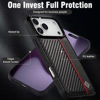 LC.IMEEKE Apple iPhone Carbon Fiber Texture Phone Case
