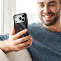 LC.IMEEKE Apple iPhone Carbon Fiber Texture Phone Case