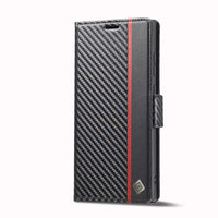 LC.IMEEKE Samsung Galaxy Carbon Fiber Pattern Leather Phone Case