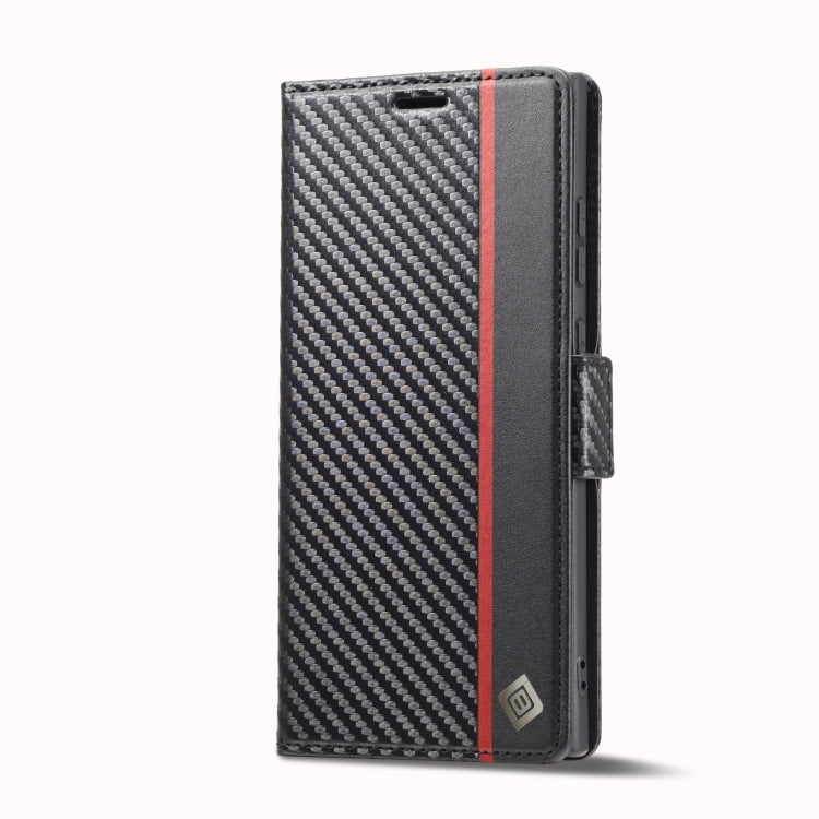 LC.IMEEKE Samsung Galaxy Carbon Fiber Pattern Leather Phone Case