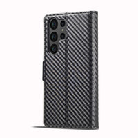LC.IMEEKE Samsung Galaxy Carbon Fiber Pattern Leather Phone Case