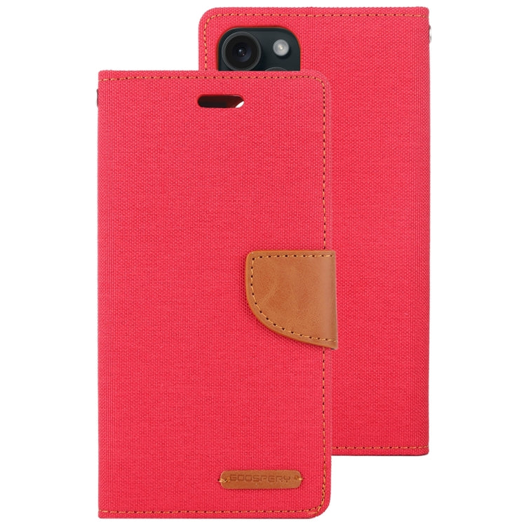 GOOSPERY Apple iPhone 15 Canvas Texture Wallet Phone Case