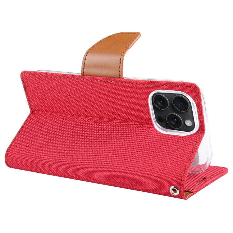 GOOSPERY Apple iPhone 15 Canvas Texture Wallet Phone Case