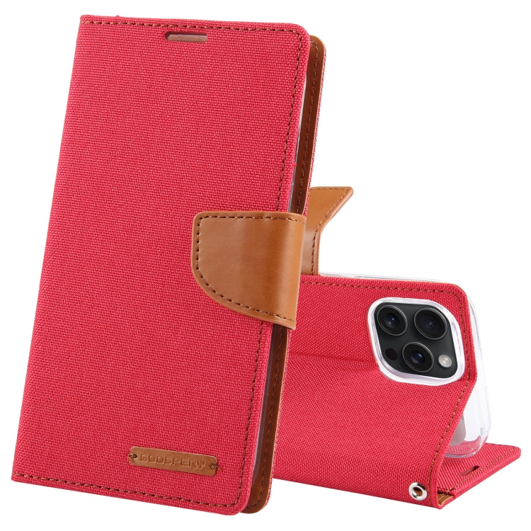 GOOSPERY Apple iPhone 15 Canvas Texture Wallet Phone Case