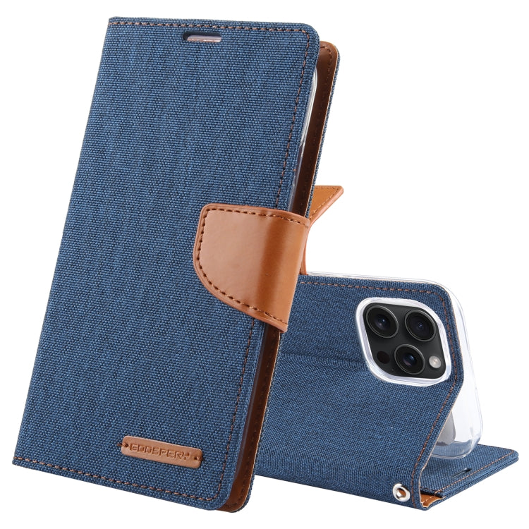 GOOSPERY Apple iPhone 15 Canvas Texture Wallet Phone Case