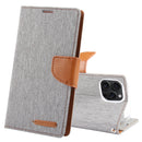 GOOSPERY Apple iPhone 15 Canvas Texture Wallet Phone Case