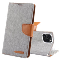 GOOSPERY Apple iPhone 15 Canvas Texture Wallet Phone Case