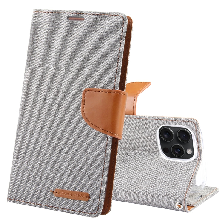 GOOSPERY Apple iPhone 15 Canvas Texture Wallet Phone Case
