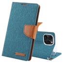 GOOSPERY Apple iPhone 15 Canvas Texture Wallet Phone Case