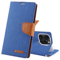 GOOSPERY Apple iPhone 15 Canvas Texture Wallet Phone Case