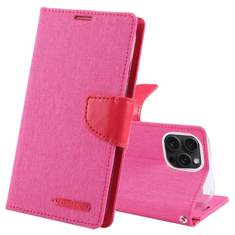 GOOSPERY Apple iPhone 15 Canvas Texture Wallet Phone Case