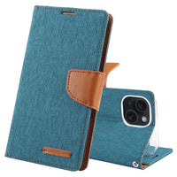 GOOSPERY Apple iPhone 15 Canvas Texture Wallet Phone Case