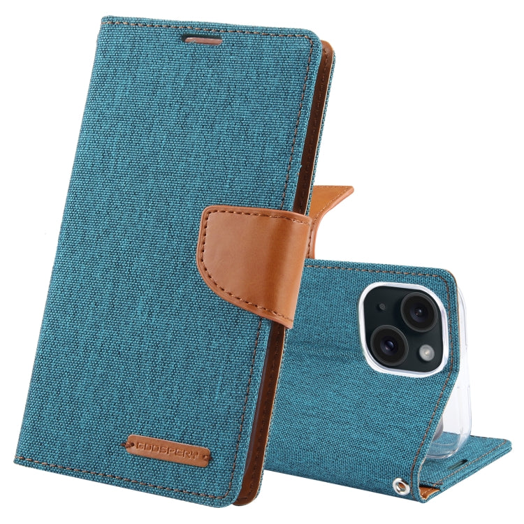 GOOSPERY Apple iPhone 15 Canvas Texture Wallet Phone Case
