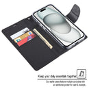 GOOSPERY Apple iPhone 15 Canvas Texture Wallet Phone Case