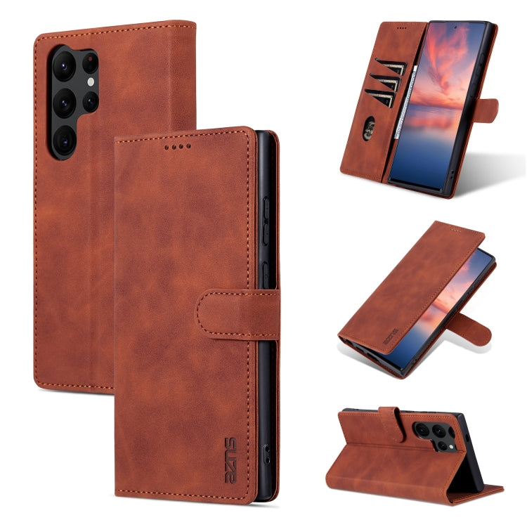 AZNS Samsung Galaxy Calf Texture Flip Phone Case