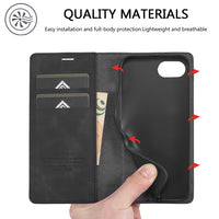 LC.IMEEKE Apple iPhone 16e Magnetic Leather Wallet Phone Case