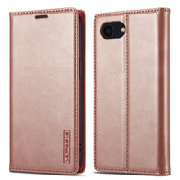 LC.IMEEKE Apple iPhone 16e Magnetic Leather Wallet Phone Case
