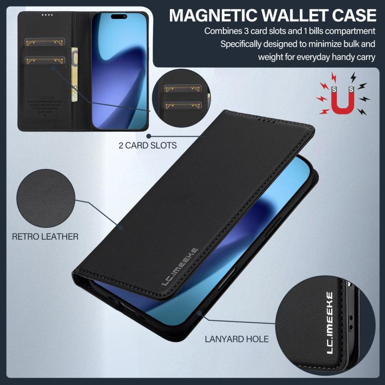 LC.IMEEKE Apple iPhone Frosted PU Wallet Phone Case