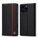 LC.IMEEKE Apple iPhone Carbon Fiber Pattern Leather Phone Case