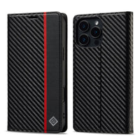 LC.IMEEKE Apple iPhone Carbon Fiber Pattern Leather Phone Case