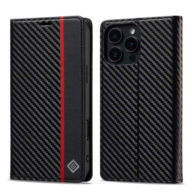 LC.IMEEKE Apple iPhone Carbon Fiber Pattern Leather Phone Case