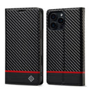 LC.IMEEKE Apple iPhone Carbon Fiber Pattern Leather Phone Case