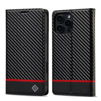 LC.IMEEKE Apple iPhone Carbon Fiber Pattern Leather Phone Case