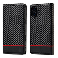 LC.IMEEKE Apple iPhone Carbon Fiber Pattern Leather Phone Case
