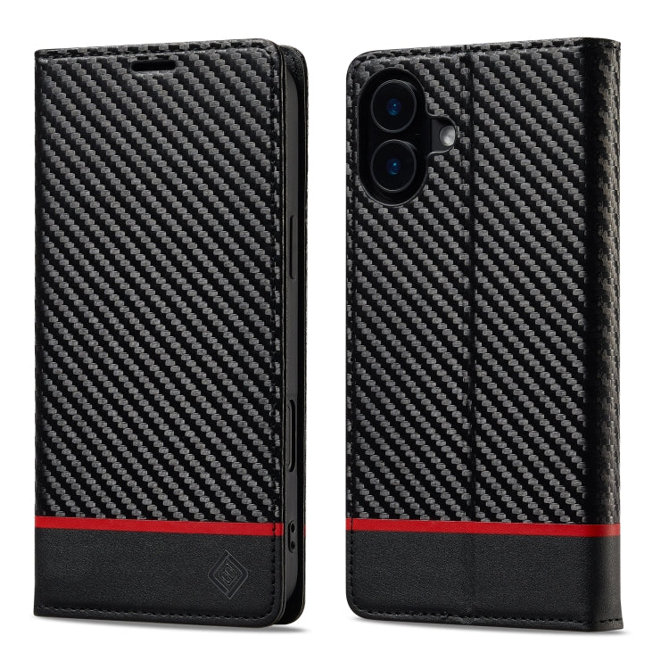 LC.IMEEKE Apple iPhone Carbon Fiber Pattern Leather Phone Case