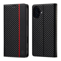 LC.IMEEKE Apple iPhone Carbon Fiber Pattern Leather Phone Case