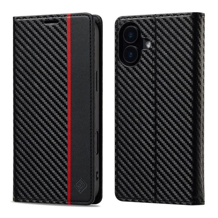 LC.IMEEKE Apple iPhone Carbon Fiber Pattern Leather Phone Case
