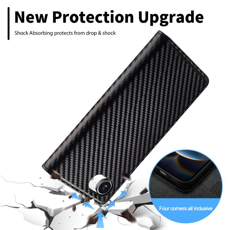 LC.IMEEKE Apple iPhone 16 Series Carbon Fiber Pattern Leather Phone Case