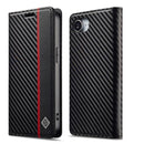 LC.IMEEKE Apple iPhone Carbon Fiber Pattern Leather Phone Case