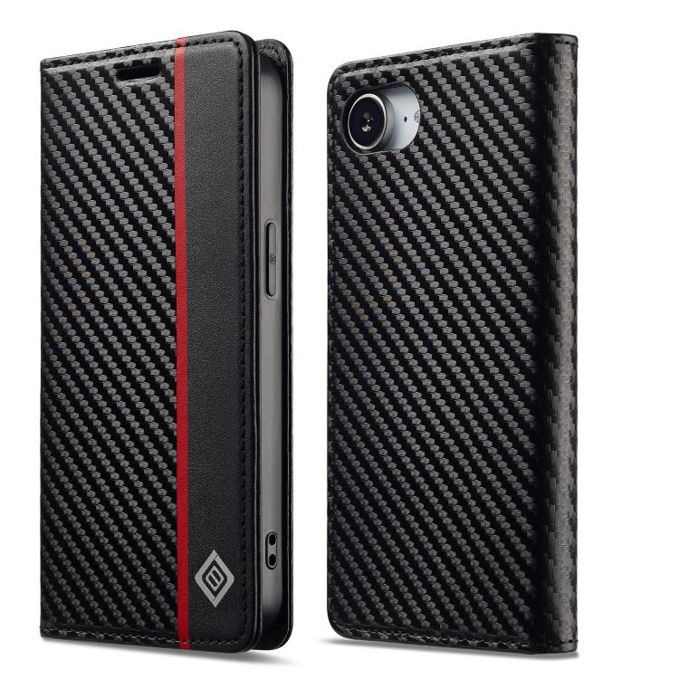 LC.IMEEKE Apple iPhone Carbon Fiber Pattern Leather Phone Case