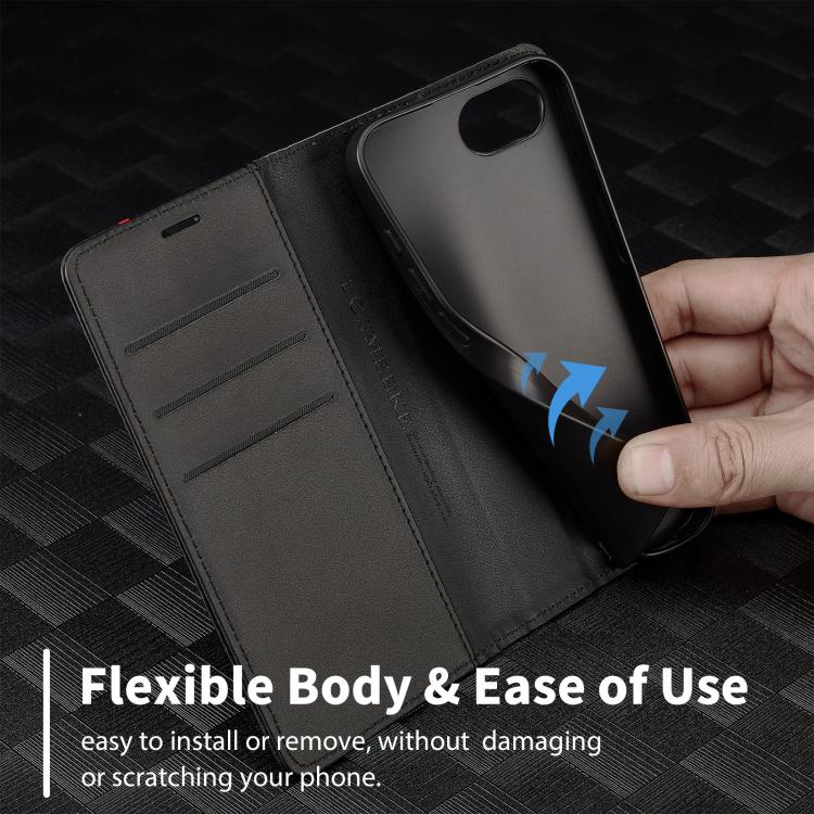 LC.IMEEKE Apple iPhone 16 Series Carbon Fiber Pattern Leather Phone Case