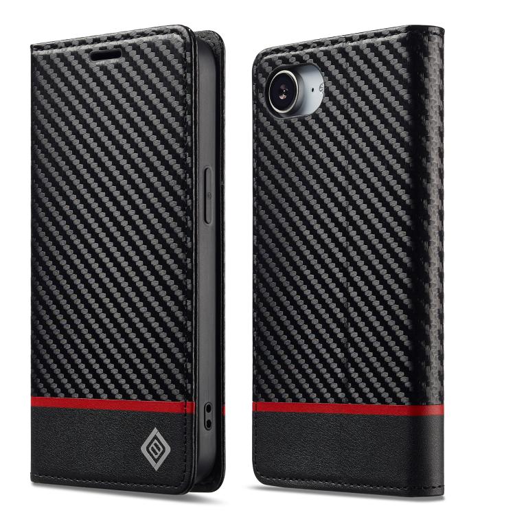 LC.IMEEKE Apple iPhone Carbon Fiber Pattern Leather Phone Case