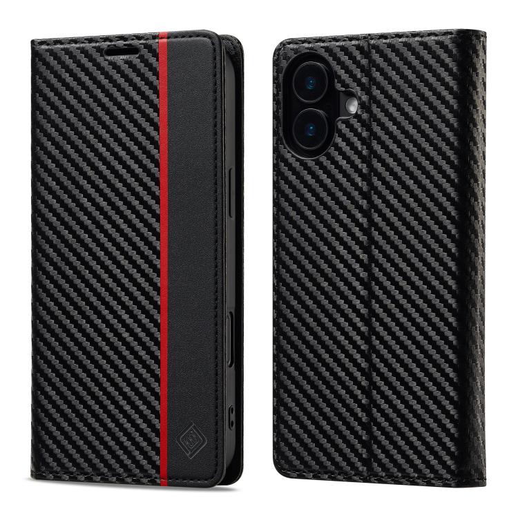 LC.IMEEKE Apple iPhone Carbon Fiber Pattern Leather Phone Case
