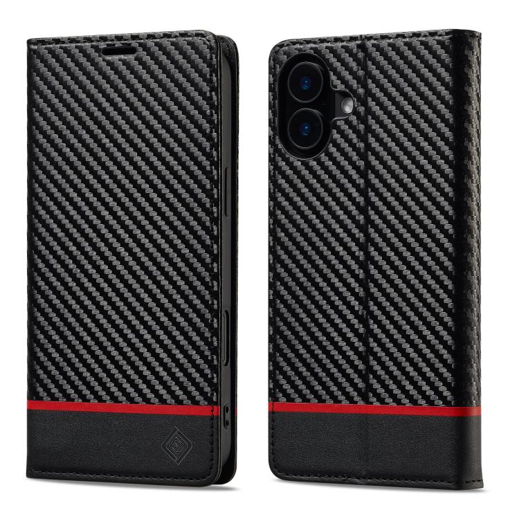 LC.IMEEKE Apple iPhone Carbon Fiber Pattern Leather Phone Case