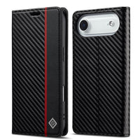 LC.IMEEKE Apple iPhone 16 Series Carbon Fiber Pattern Leather Phone Case